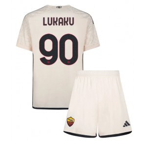 AS Roma Romelu Lukaku #90 Bortaställ Barn 2023-24 Kortärmad (+ Korta byxor)